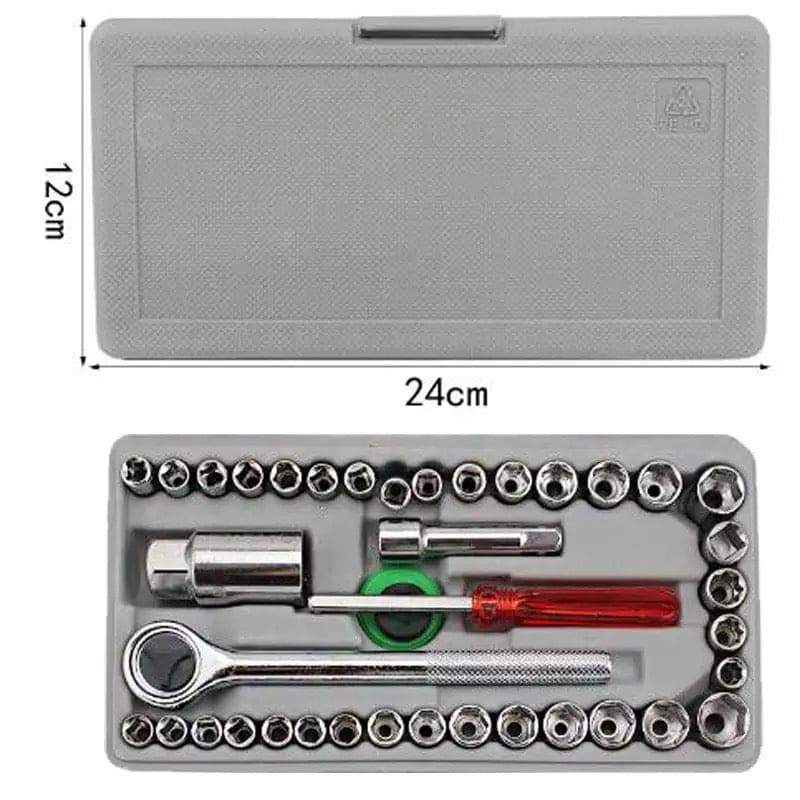 40 Pcs Socket Wrench, Automobile Maintenance & Repair Tools, Car Sleeve Tool Combination Set, Aiwa Combination Tool Set, Socket Organizer Kit With Combination Torque and Insulated Handles, Metric Socket Set 40 Pcs Socket Wrench, Automobile Maintenance & Repair Tools, Car Sleeve Tool Combination Set, Aiwa Combination Tool Set, Socket Organizer Kit With Combination Torque and Insulated Handles, Metric Socket Set